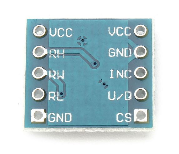 Digitale potmeter module 100K ohm 100 stappen (X9C104) achterkant